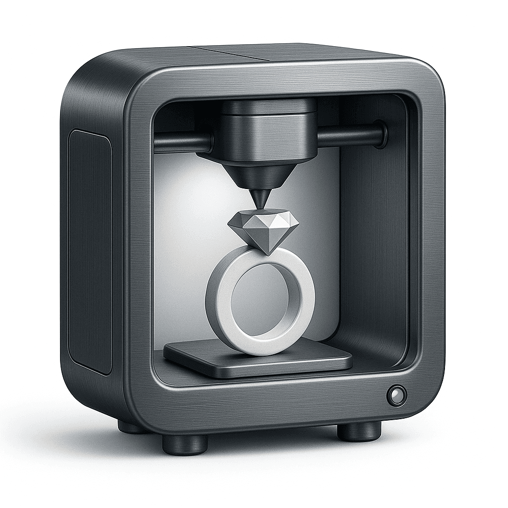 3D printer creating jewelry prototype